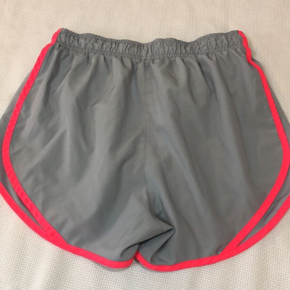 Nike dri fit small athletic shorts gray with pink stripes, built in panty - Picture 5 of 8